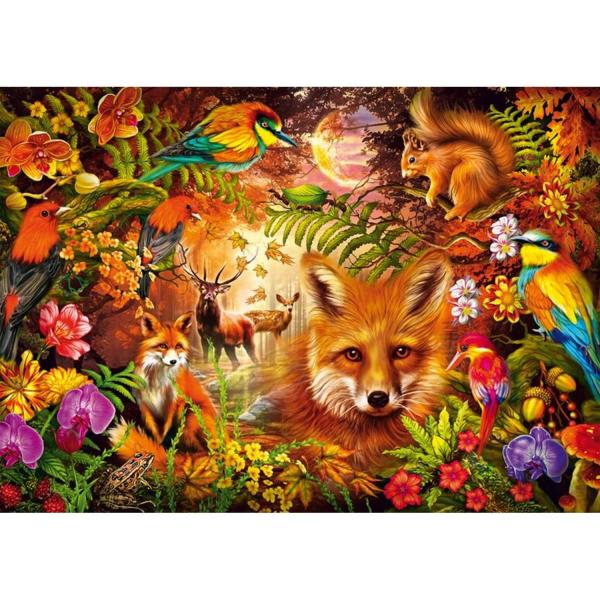 Puzzle 1000 pieces : Feathers, fur and flowers - Schmidt-59795