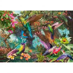 Puzzle 1000 pièces : Jeu de couleurs du colibri