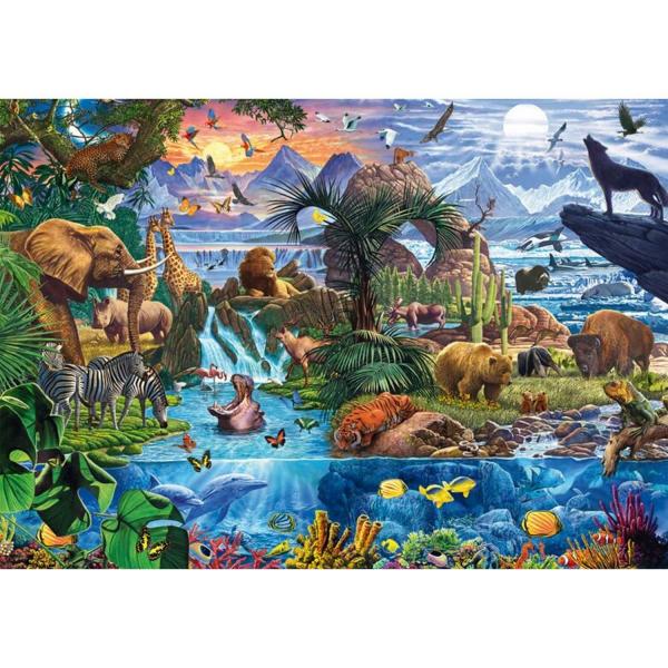 Puzzle 1500 pièces  Panorama : Le monde animal - Schmidt-58866