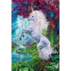 60 pieces puzzle: Unicorn in an enchanted garden