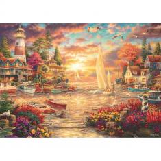 Puzzle 1000 pieces : Calm morning on the lake