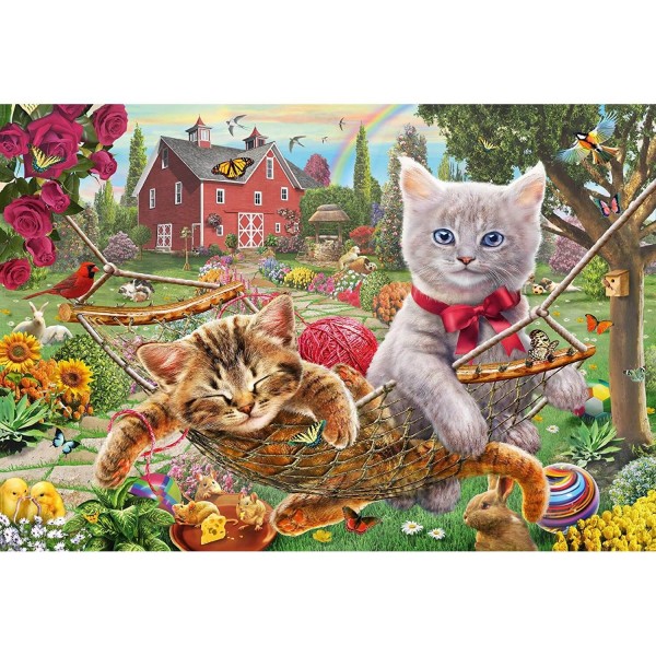 Puzzle de 150 piezas: Gatito en el jardín - Schmidt-56289