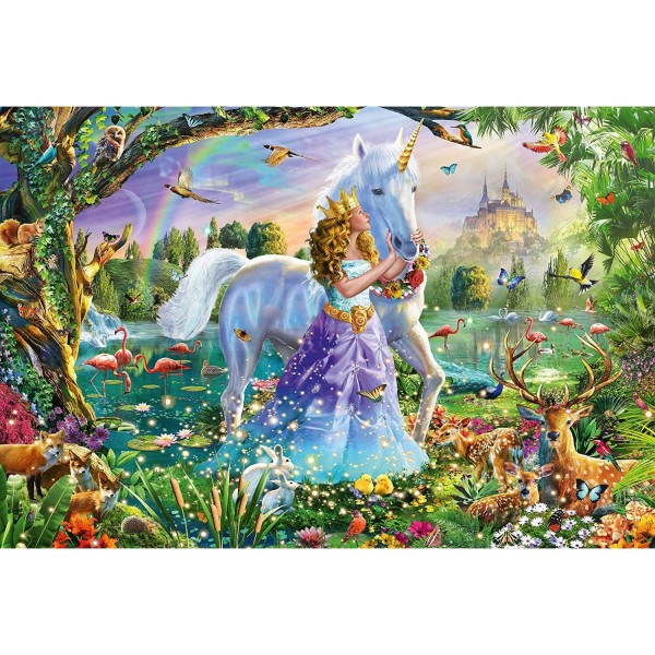 150 piece puzzle: Princess with unicorn and castle - Schmidt-56307