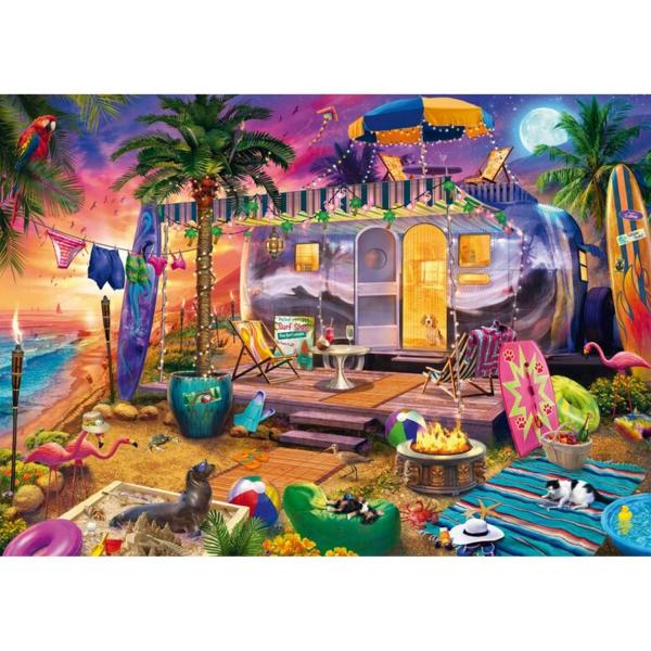 Puzzle 1000 pieces : Caravan by the sea - Schmidt-58573