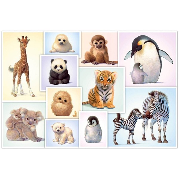 Puzzle de 200 piezas: Bebé animales salvajes - Schmidt-56270