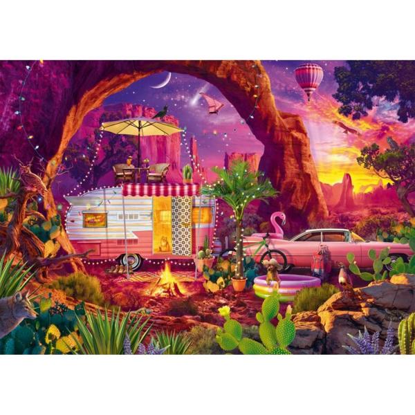 Puzzle 1000 pieces : Desert Camping Paradise - Schmidt-58574