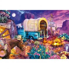 Puzzle 1000 pièces : Camping romantique au Far West