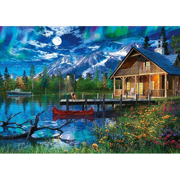 500 pieces puzzle: Mountain lake in moonlight - Schmidt-58365
