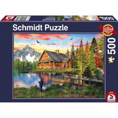 Puzzle 500 pièces : Pêche au lac