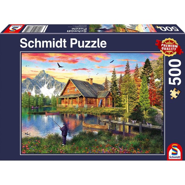 Puzzle 500 pièces : Pêche au lac - Schmidt-58371
