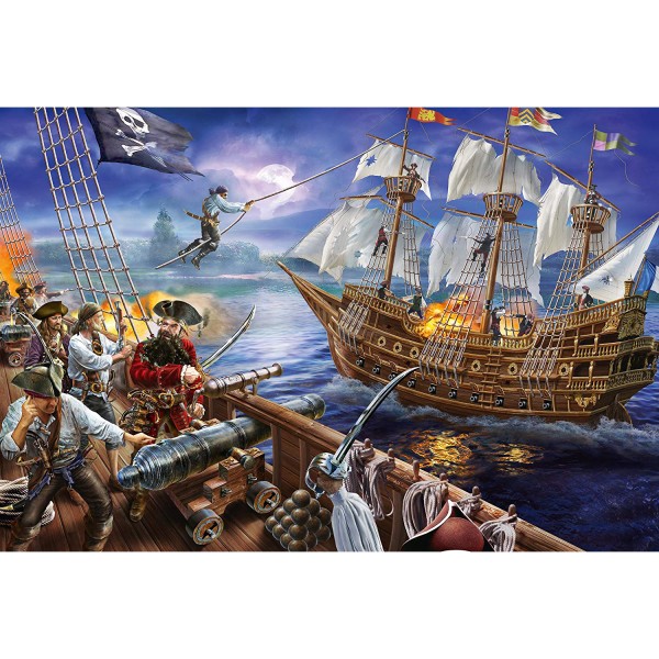 Puzzle de 150 piezas: Aventuras con piratas - Schmidt-56252