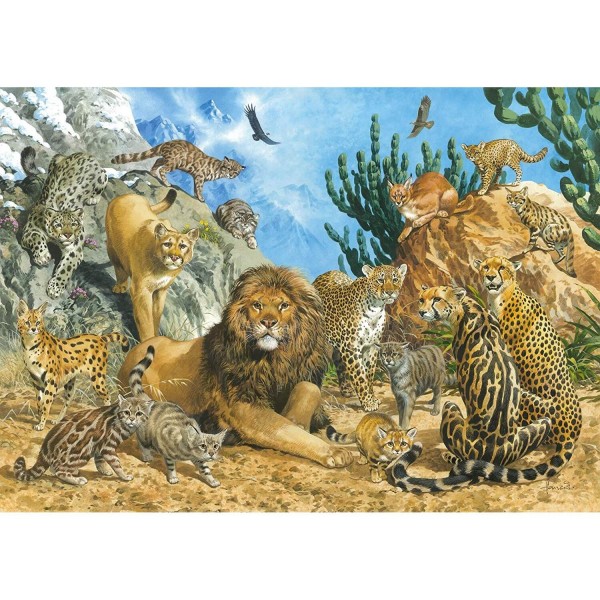 Puzzle de 500 piezas: Grandes felinos - Schmidt-58372