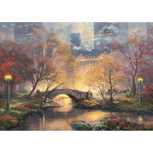 Glow in the dark 1000 pieces puzzle: Central Park in autumn - Schmidt-59496