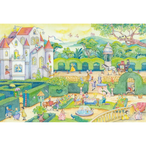 Puzzle de 100 piezas: Entre las princesas de cuento, con pegatinas - Schmidt-56329