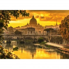Puzzle 1000 pieces : Lumière dorée sur Rome