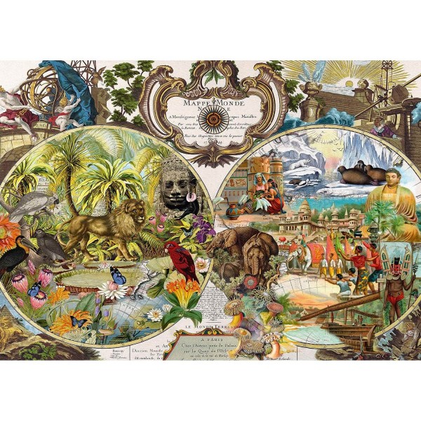 2000 Teile Puzzle: exotische Weltkarte - Schmidt-58362