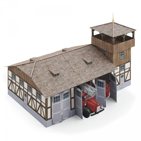 Maquette en carton : Caserne de pompiers - Schreiber-Bogen-717