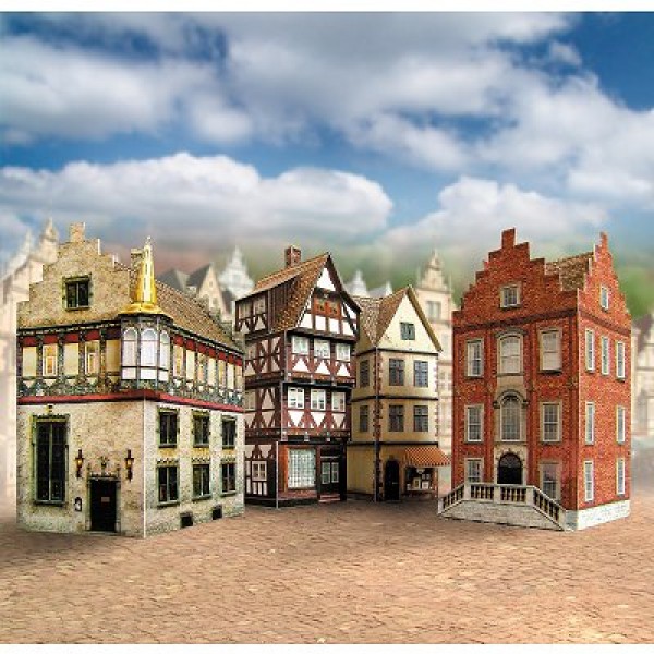 Maquette en carton : Quatre vieilles maisons, Allemagne - Schreiber-Bogen-651