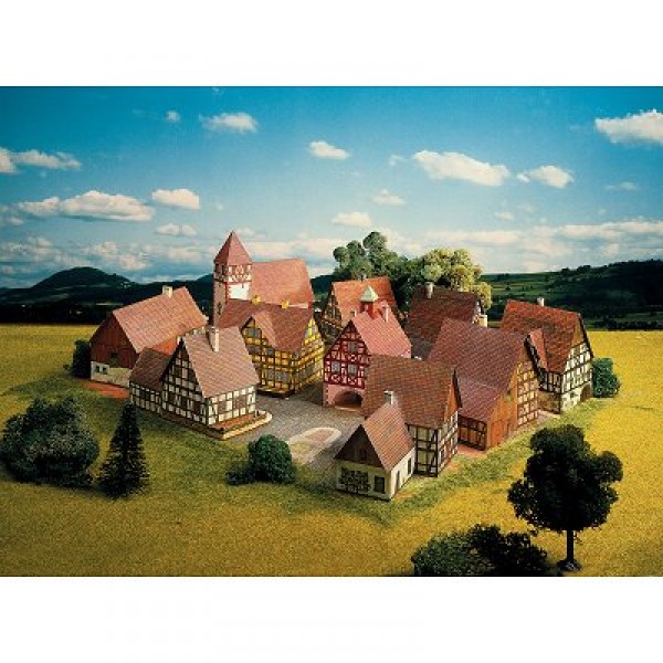 Maquette en carton : Village avec ses maisons à colombages, Allemagne  - Schreiber-Bogen-615