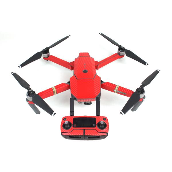 Stickers Carbone  Drone / Radio / Batterie  pour MAVIC PRO Rouge - MV-TZ401-R