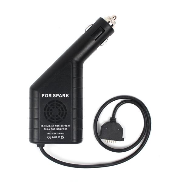 Chargeur allume cigare 2 en 1 avec sortie USB pour DJI SPARK Noir - SP-DC227