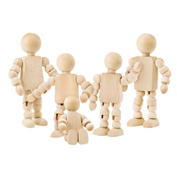 Set de poupées en bois à peindre - Selecta-4107
