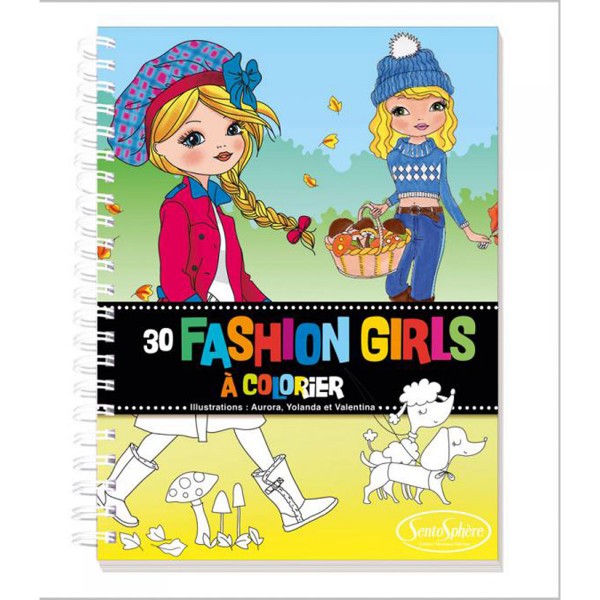 Carnet de coloriage : Fashion Girls - Sentosphere-9004