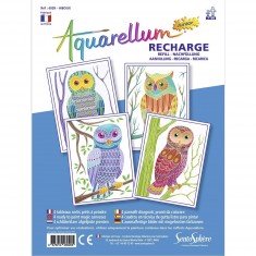 Recharge Aquarellum Junior : Hiboux