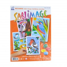 Sablimage Recharge de 4 planches : Oiseaux