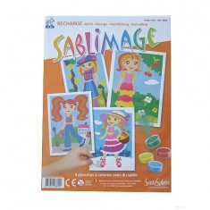 Sablimage Recharge de 4 planches : Petites filles