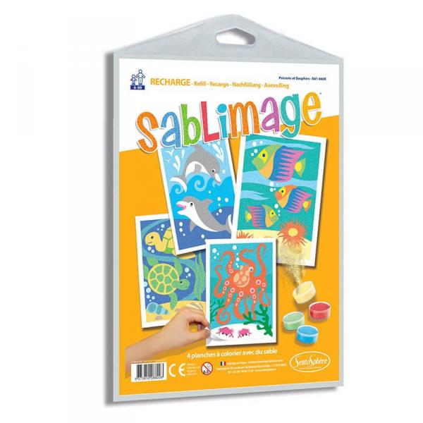 Sablimage Recharge de 4 planches : Poissons et Dauphins - Sentosphere-880R