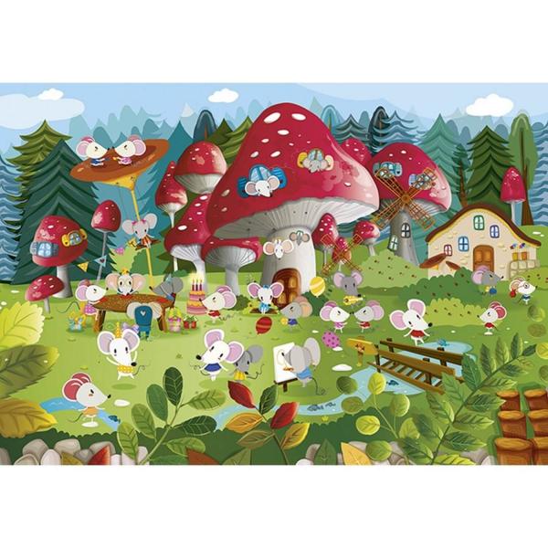 Puzzle 54 pièces : Le village des souris - Sentosphere-7803