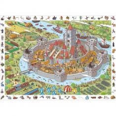 Puzzle 1000 Teile – Suchen und finden: Das befestigte Schloss