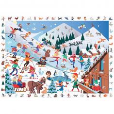 Puzzle 100 pieces: Search and find :Winter sports