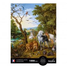 Puzzle de 1000 piezas : La entrada de los animales en el Arca de Noé, Jan Brueghel el Viejo