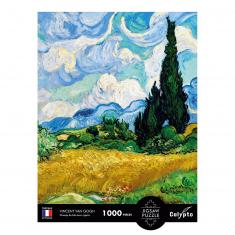 Puzzle 1000 pièces : Champ de blé avec cyprès, Vincent Van Gogh
