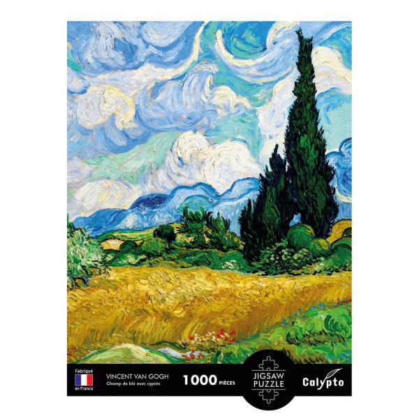 Puzzle mit 1000 Teilen: Weizenfeld mit Zypressen, Vincent Van Gogh - Sentosphere-7009