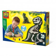 Moulage et peinture : T-Rex avec squelette