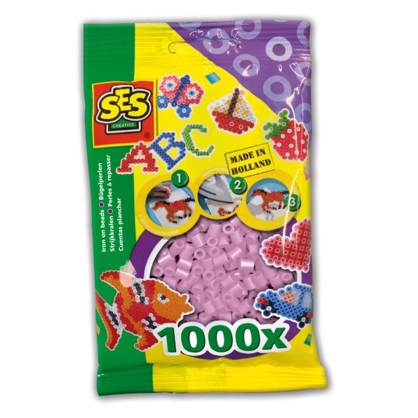 Bag of 1000 beads Ironing technique: Metallic pink - SES Creative-00748