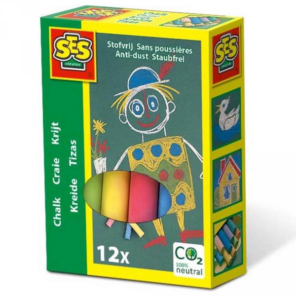 Chalks 12 colored chalks - SES Creative-00201