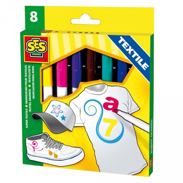 Crayons 8 feutres pour textiles - SES Creative-00269