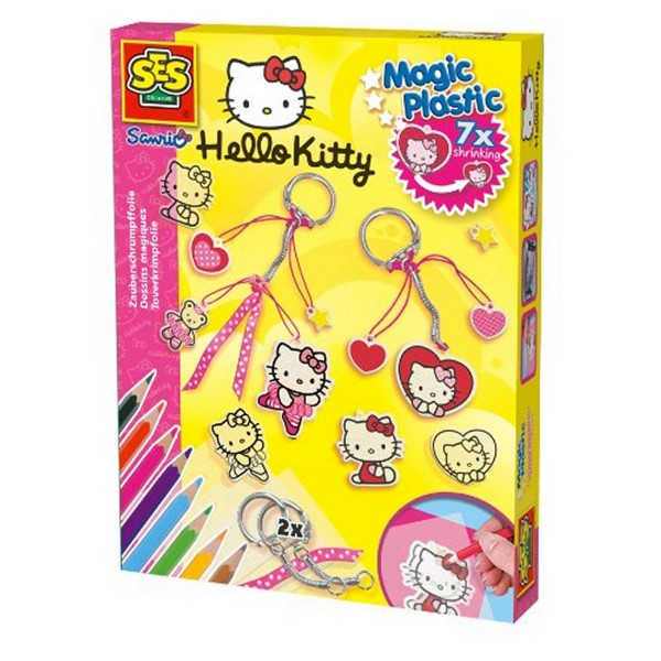 Dessins magiques Magic Plastic : Porte-clés Hello Kitty - SES Creative-14691