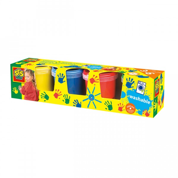 Finger paint 4 pots of 150 ml: Classic - SES Creative-00305