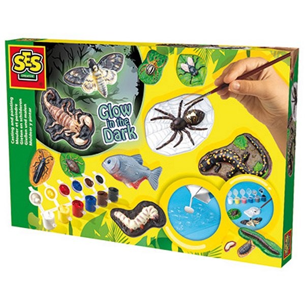 Kit de yeso que brilla en la oscuridad: Insectos y animales - SES Creative-01153