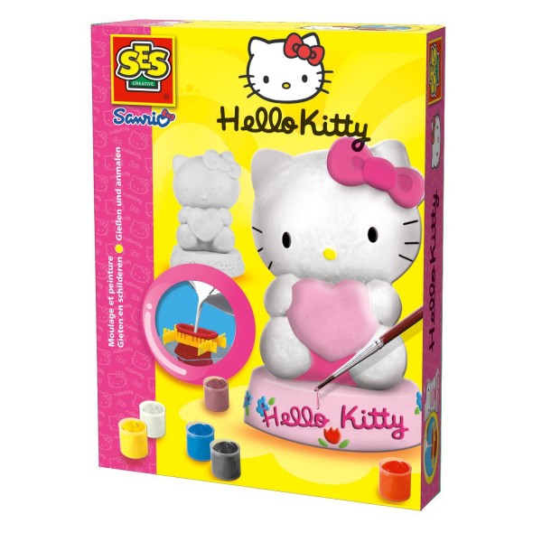 Moulage en plâtre et peinture : Hello Kitty - SES Creative-01263