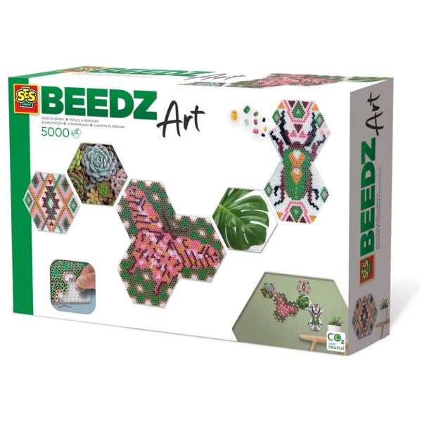 Ironing beads: Beedz Art - Hex tiles botanical - SES Creative-06021