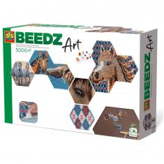 Perles à repasser : Beedz Art - Hex tiles chevaux