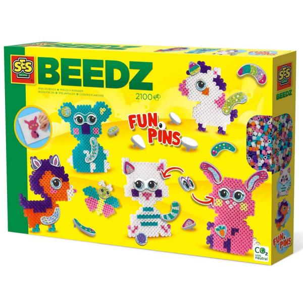 Beedz Ironing Beads: FunPins Glitter Animals - SES Creative-06217