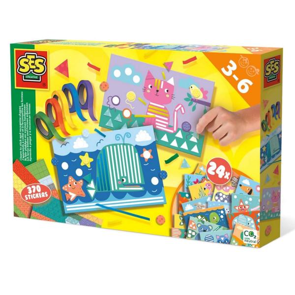 Stickers: I learn to glue and recognize shapes - SES Creative-14632