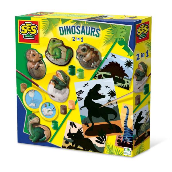 Dinosaurs 2 in 1 - Moulding and painting - SEScreative-1408